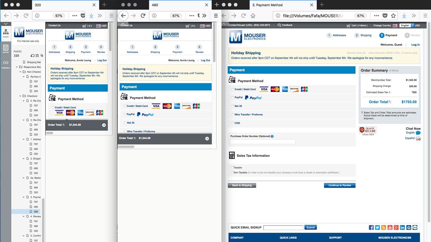 Checkout Wireframe US