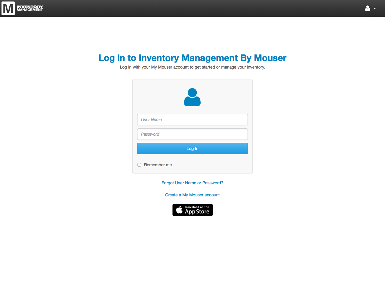 Inventory Management App Login Page