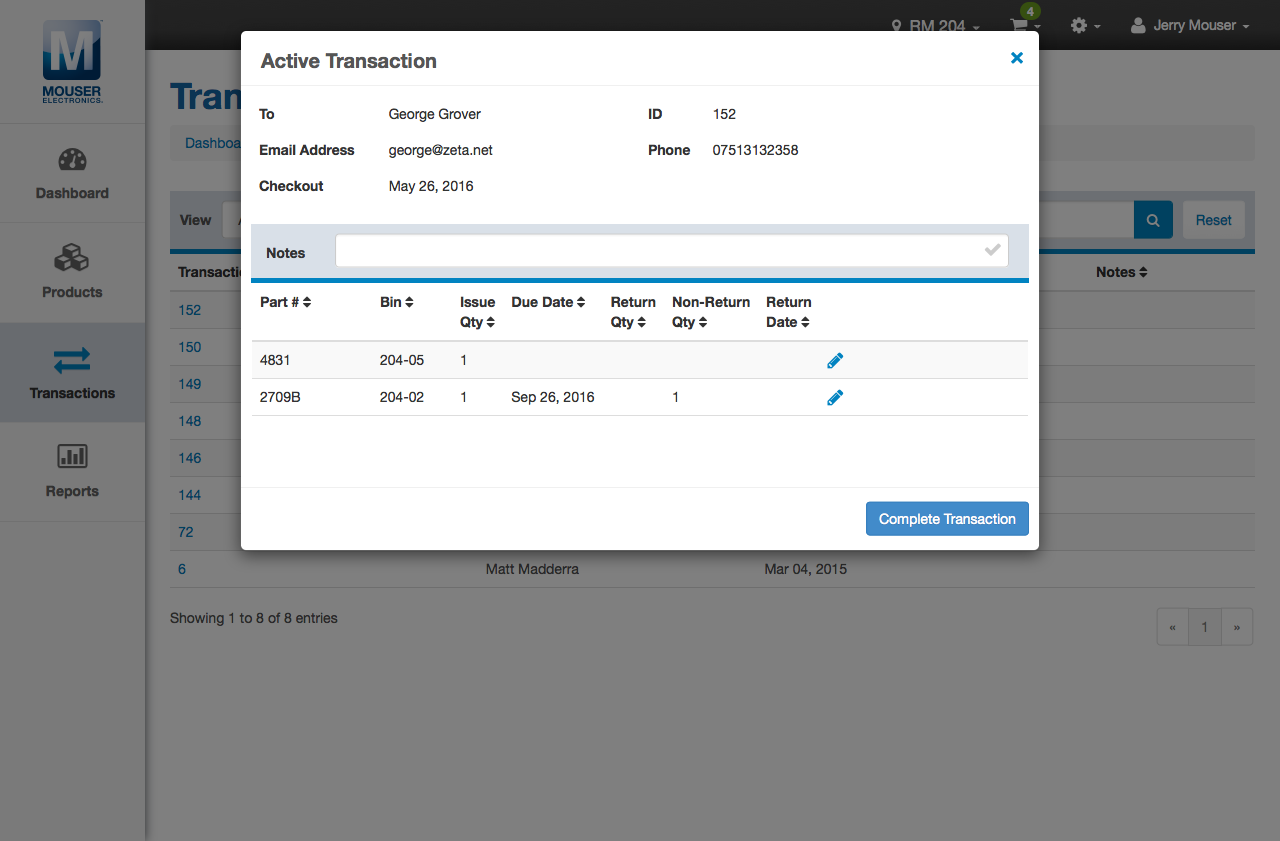 Inventory Management App Product Transaction