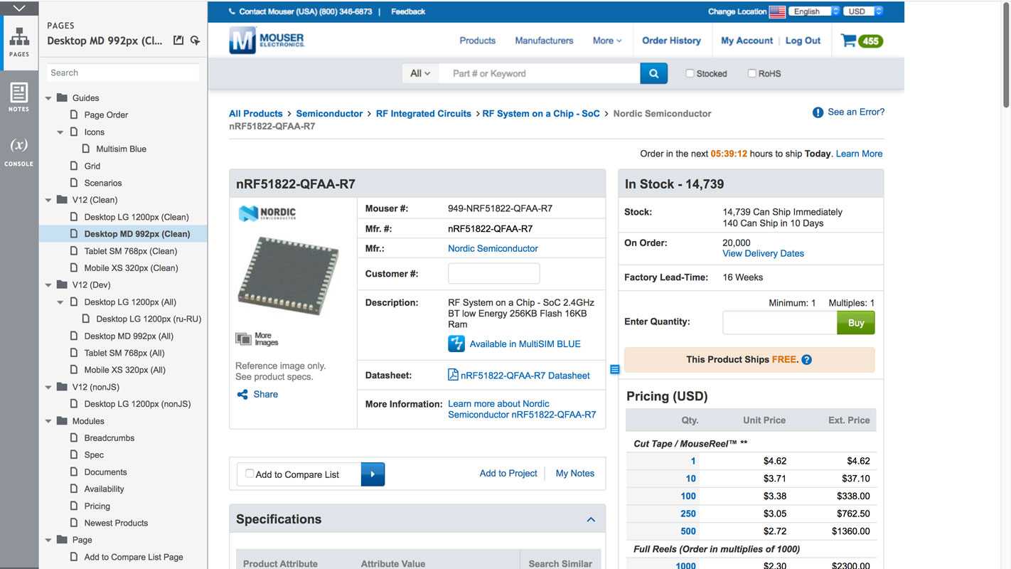 Product Detail Page Wireframe